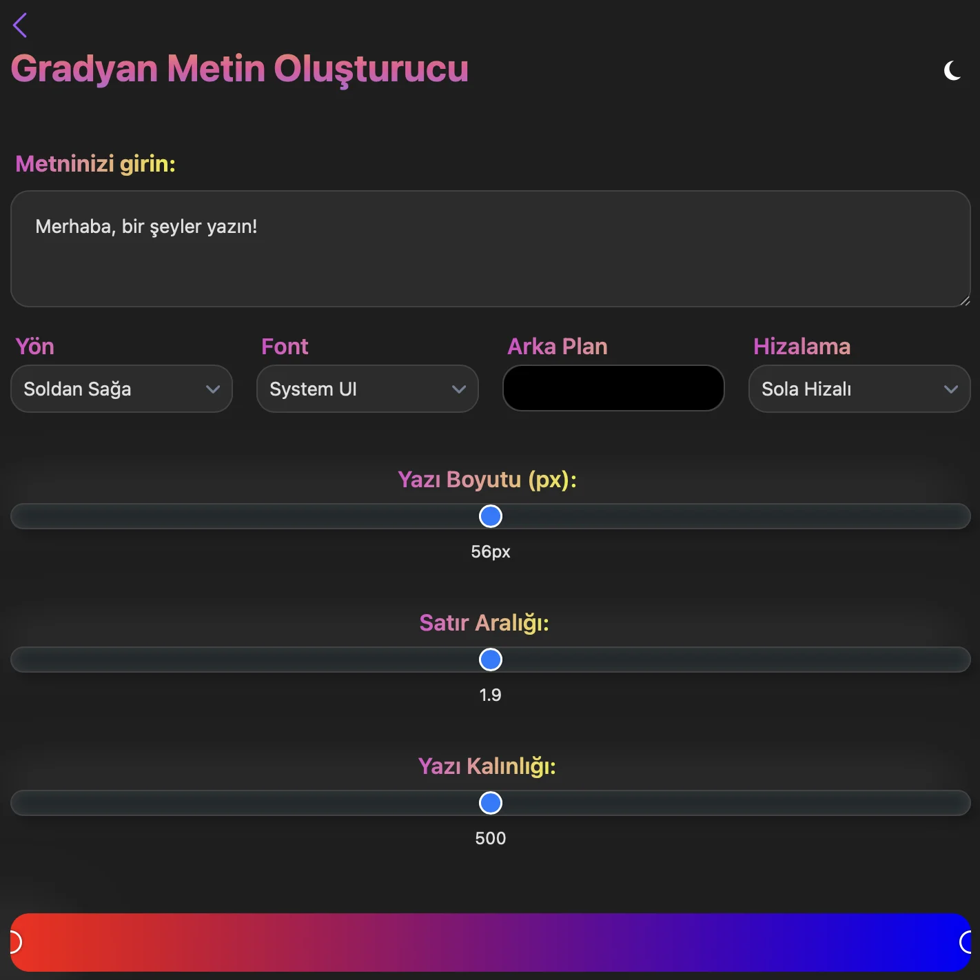 Gradyan Metin Örneği 1
